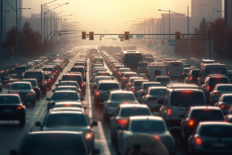 道路上拥堵的早高峰车辆缓慢行驶,高清,摄影图,摄影图片,图片大全,摄影图免费下载